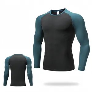Men s Compression Quick Dry Gym Clothes Long Sleeve Moisture Wicking Running Training T Shirts