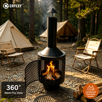 Poêle à bois d'extérieur haut de gamme CAYLEY pour le camping en plein air, le chauffage de la plage, foyer sécurisé en maille pour jardin, patio, réunions de famille