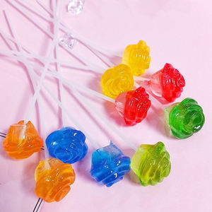 Lecca-lecca a forma di rosa a stelo lungo, caramelle creative per bambini e bouquet di rose colorate di alta qualità. - Product Image 2