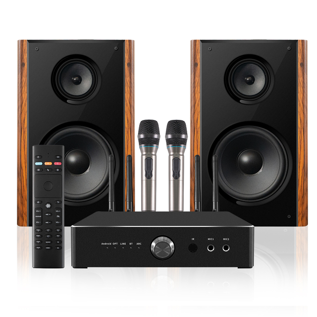 Stereo Audio Amplifier Receiver Mini Hi-Fi Class D Integrated Amp with BT 5.0 and 4-Channel for Home Speakers