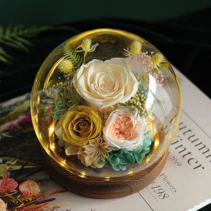 ของขวัญวันวาเลนไทน์กุหลาบจริงนิรันดร์ความคิดผลิตภัณฑ์ใหม่นิรันดร์2025ดอกกุหลาบที่เก็บรักษาไว้ตลอดไปในโดมแก้ว - Product Image 6