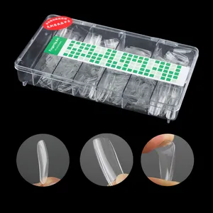 Certificado de Grs 500 PCS/Box Lote Transparente OEM/ODM Cor Clara Francês Nail Dicas Meia Tampa Completa Para Salão Nail Art