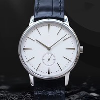 Montre d'affaires élégante pour homme, édition limitée personnalisée, ultra-fine, en acier inoxydable, avec petite aiguille des secondes et mouvement à remontage manuel