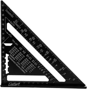 木工测量工具用方尺7英寸铝合金三角角尺规90度量角器公制/英寸