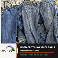 Pakaian Denim Bekas Berkualitas Grade A untuk Pria, Celana Jeans Bekas Ukuran Campur, Pakaian Bekas Grosir Bale 100kg