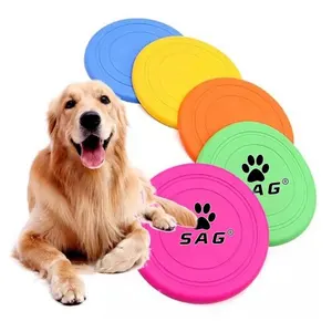 Custom Printed Soft Silicone dog Flying Disc, TPR Pets Training Flyer , Nontoxic Playing Flyer disc Toys