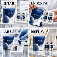 Boîte de kit spécialisée pour flacons, en carton métallique pliable, avec insert pour deux flacons, pour échantillons d'ampoules