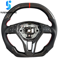 Volant en fibre de carbone forgé sur mesure avec LED pour Mercedes-Benz W204 W212 2011-2015 CLA GLA 45 C63 CLS63 E550 AMG R231 SL SLK350