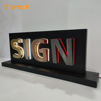 Enseigne LED 3D Dorée Personnalisée de Haute Qualité, Étanche IP67, Lettres LED pour Publicité et Décoration de Chaînes Commerciales et Magasins