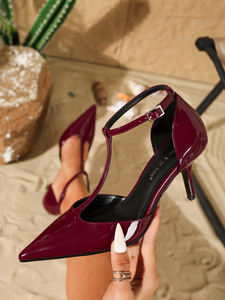 1235-6 avrupa moda sığ ayak ucu 7.5cm ince yüksek topuklu eğimli geri seksi parti ayakkabıları kadın yüksek topuklu - Product Image 3