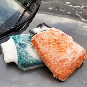 Gant de nettoyage automobile en microfibre épaisse double face 26x19cm pour l'entretien des vitres de véhicule - Product Image 3