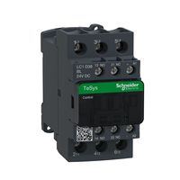 Contacteur de commande de moteur LC1D38BL, pour charge résistive, 18,5 kW, bobine 24V DC, contact 38 A, 600V AC, 3 pôles, 1 NO/1 NC, TeSys D