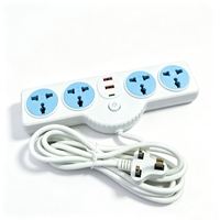 YJOPK 2M Multiprise blanche avec prises universelles bleues, ports USB Type-C et interrupteur principal unique