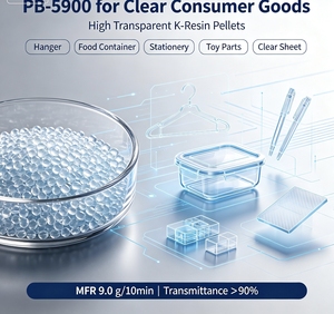 Gránulos de Resina KIBITON PB‑5900, Alta Transparencia, Alta Rigidez, Copolímero de Estireno‑Butadieno, Materia Prima de Grado de Inyección - Product Image 1