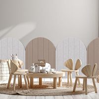 Lot de 4 panneaux muraux décoratifs 3D, panneaux de protection murale en feutre, auto-adhésifs, anti-collision, pour chambre à coucher, chambre d'enfant