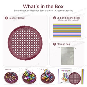 Planche <span class=keywords><strong>d</strong></span>'activités sensorielles FLwarm en silicone, jouet anti-stress éducatif et apaisant pour l'anxiété, le TDAH et l'autisme, pour les enfants de 3 à 14 ans et plus - Product Image 6