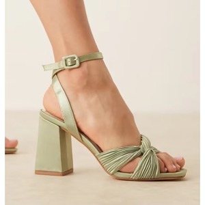 2026 New Design square Toe Block Heel <b>Sandals</b> Femme with Knotted Strap Women's High Heel <b>Sandals</b> Ankle Strap for Date - Product Image 4