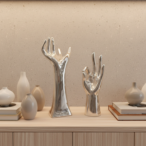 Support cosmétique multifonctionnel en céramique émaillée de style Art Déco Redeco, en forme de main, pour enfant/adolescent, décoration de table pour la maison ou le <span class=keywords><strong>bureau</strong></span> - Product Image 2