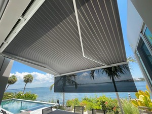 Toldo retráctil eléctrico con luces LED y PVC <span class=keywords><strong>para</strong></span> balcón y terraza Protección contra la lluvia Operación de control remoto - Product Image 3