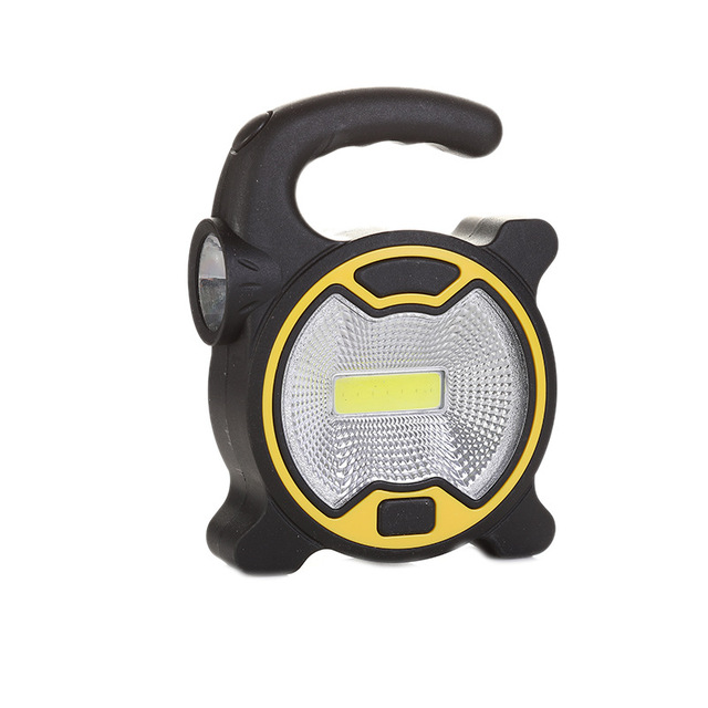 Portable Mini LED Cob Camping Lantern Plastic Flashlight Battery Power Floodlight Side Torch for Outdoor Hiking Fishing Work