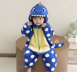 Children Crawling Suit Eco-Friendly Velvet Fabric Puff Sleeve for All Seasons <strong>Kids</strong> <strong>Dinosaur</strong> <strong>Onesie</strong> Hidden Zipper Baby Rompers - Product Image 6
