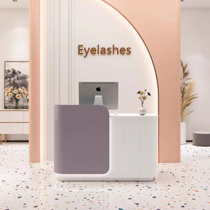 Comptoir de caisse minimaliste moderne en bois durable, mobilier commercial pour hôtel, salon de thé, petit bar, salon de beauté, salon de coiffure - Product Image 3