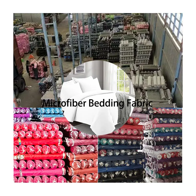 Cheap Microfiber Woven Polyester Solid Fabric Dye Color Tela Para Sabanas Hotel Bedding Fabric in Rolls