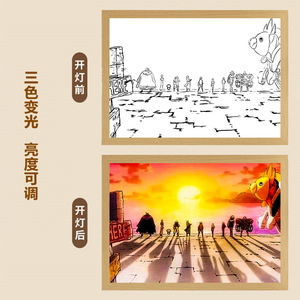 Décoration de chambre créative, peinture lumineuse d'anime <span class=keywords><strong>Luffy</strong></span> Zoro, affiche lumineuse <span class=keywords><strong>One</strong></span> <span class=keywords><strong>Piece</strong></span>, artisanat en plastique - Product Image 5