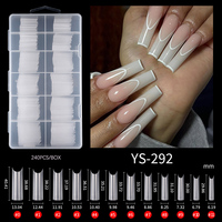 Vente en gros Style français doux Gel cercueil carré Stiletto XL demi-couverture naturel faux ongles pour doigt X ongles conseils