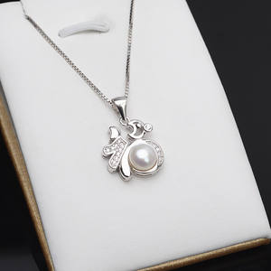 Japanese Korean DIY S925 Silver Fortune Pendant Empty Tray <b>Craft</b> <b>Supplies</b> for Female Pearl Jewelry Accessories Jade Agate Pearl - Product Image 3