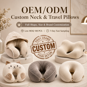 Cuscino da Viaggio a Forma <span class=keywords><strong>di</strong></span> U Personalizzabile con Microsfere, 100% Poliestere, per Auto, Casa, Ufficio, Hotel, Cuscino in Memory Foam per Aereo - Product Image 5