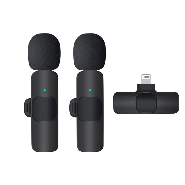 K9 2.4G 2in1 Wireless Mic Clip Microphone Conference Live Lavalier Microphone with Receiver for iphone and Android Phone