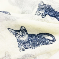 Printemps mode chat imprime crème solaire écharpe femmes coton écharpe châle musulman hijab écharpe