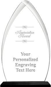 Gegraveerde Trofee-Kristalblauw Bij De Basis-Award Voor Werknemers-Gepersonaliseerde Gravure-Wordt Geleverd In Geschenkdoos - Product Image 4