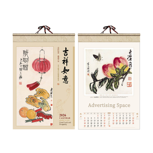Personnalisé 2026 Calendario Chino Calendrier Mural Fook Creative Mensuel Bois Matériel <span class=keywords><strong>Cheval</strong></span> Année Cadeau Chinois Calendrier Impression - Product Image 3
