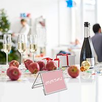 Panneaux de table en acrylique avec porte-cartes pour boissons, adaptés aux fêtes, buffets, restaurants, banquets, mariages, utilisation intérieure et extérieure