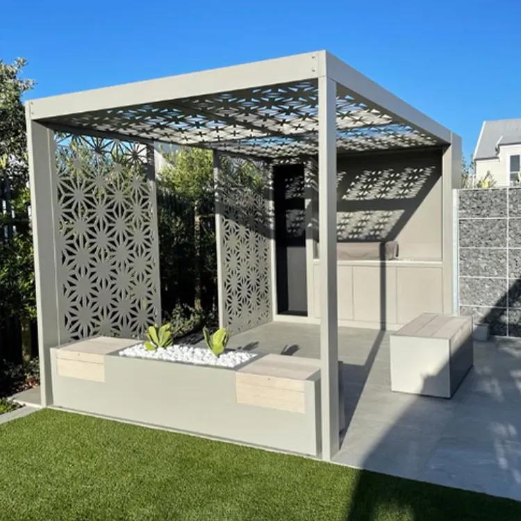 Fabriek Levering Custom Meerdere Vormen Aluminium Pergola Metalen Buitenkant Pergola Aluminium