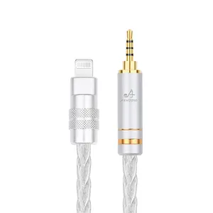 ATAUDIO HIFI 3.5mm to USB Audio Cable pure silver core for mobile phones/speakers/automobile usb to 2.5 3.5 4.4
