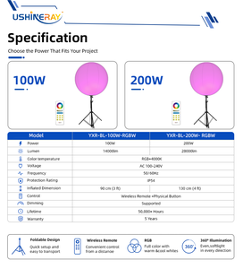 Lámpara Esférica LED Inflable RGBW de 100W con Trípode, Luz de Torre con Cambio de Color para Eventos, Espectáculos, Exposiciones y Fiestas - Product Image 2