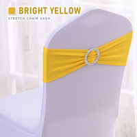 Statuesque 50er-Pack Blumen-Schleifen-Stuhlschärpen aus Satin mit elastischem Metallring für Preisverleihungen, Catering, maschinenwaschbar