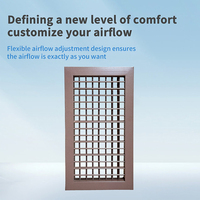 Grille de ventilation décorative en PVC pour plafond, à lames réglables, de bonne qualité OEM, marron, avec filtre pour retour d'air CVC