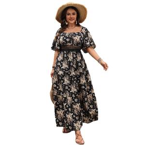 Robe Élégante pour Femmes Imprimé Floral <span class=keywords><strong>Maxi</strong></span> Grande Taille Style Bohème d'Été Nouvelle Jupe - Product Image 6