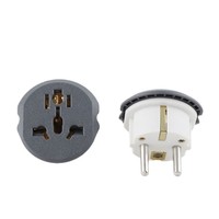 Adaptateur de prise standard européen transfrontalier pour prises françaises, coréennes, russes, allemandes - 16A 250V ASB Fer & Cuivre PC