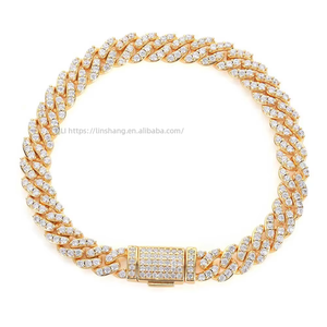 Hip Hop Zircon <b>Bracelet</b> 8mm Single Row Cuban Chain Jewelry Men's Personality <b>Bracelet</b> Tanjing Fashion Lijing Necklace - Product Image 5