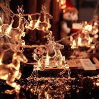 Guirlandes lumineuses LED à piles en forme de pommes de pin et rennes, guirlandes féeriques en boules de coton pour arbre de Noël, cheminée, décoration bohème pour la maison et les fêtes