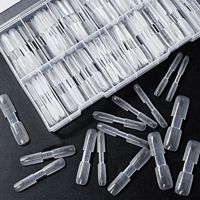 Formes à ongles doubles personnalisées 140 pièces, courtes, double face, carrées et ovales, en plastique transparent avec ligne graduée
