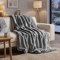 Plaids en fourrure de vison doux et luxueux, tricotés, pour la décoration de la maison, certifiés OEKO-TEX, parfaits pour l'hiver