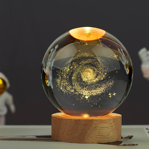USB pha lê bóng 3D LED ánh sáng ban đêm ánh sáng ấm áp mưa đám mây 3D cơ sở gỗ mini ABS hành tinh bảng ánh sáng trang trí máy tính để bàn sáng tạo - Product Image 4