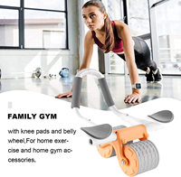 Rouleau d'abdominaux FRS à rebond automatique avec support coudes, minuteur et tapis de genoux – Appareil de fitness à domicile pour entraînement abdominal et gainage