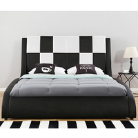 Nouveau magasin Willsoon Lit plateforme rembourrée en cuir synthétique PU double king size personnalisé moderne en forme de courbe